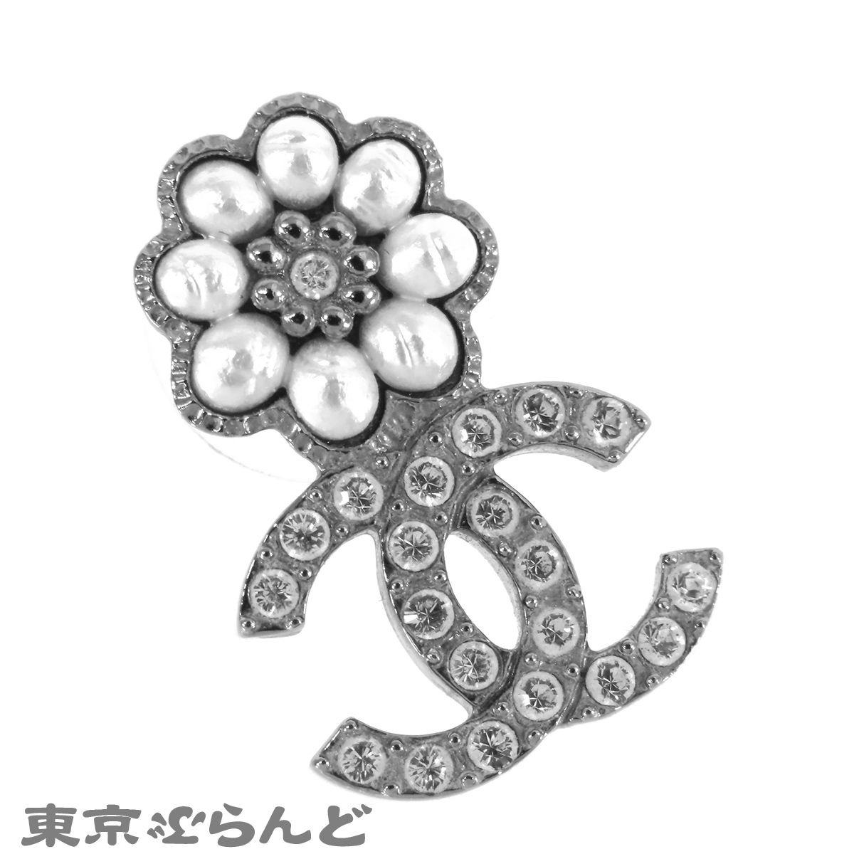 CHANEL フラワーココマークピアス シルバー