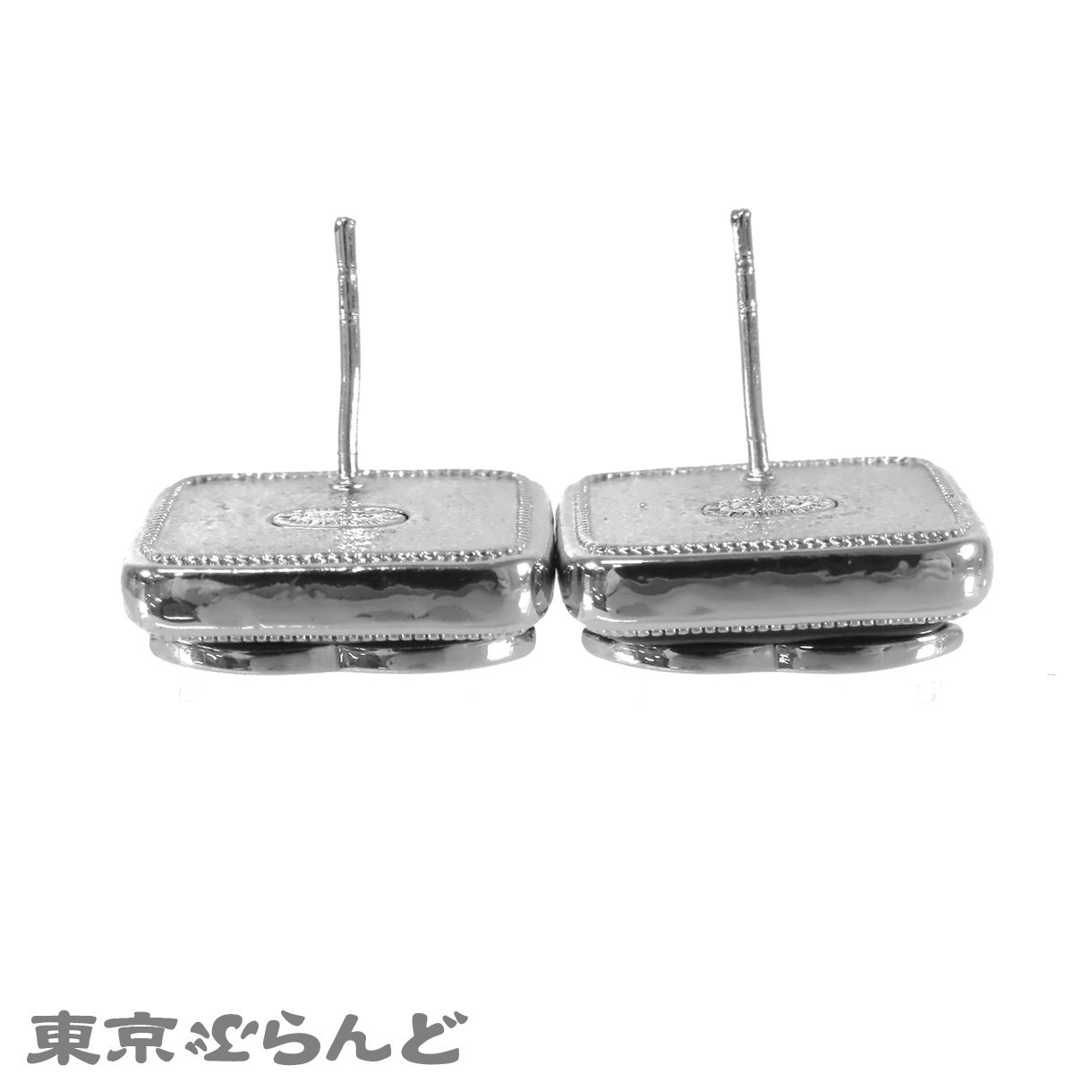 シャネル CHANEL ピアス シルバーxブラック メタル ココマーク