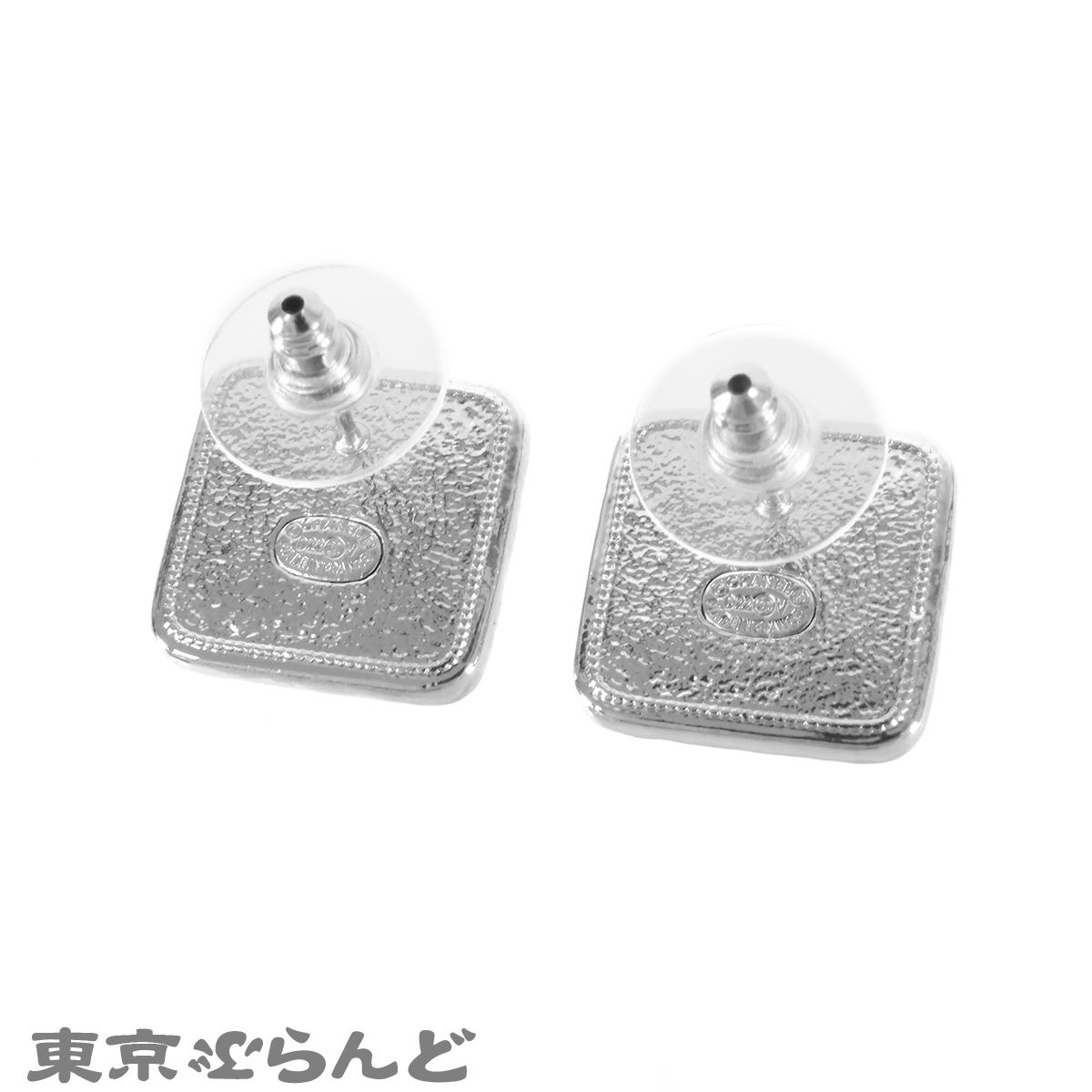 シャネル CHANEL ピアス シルバーxブラック メタル ココマーク