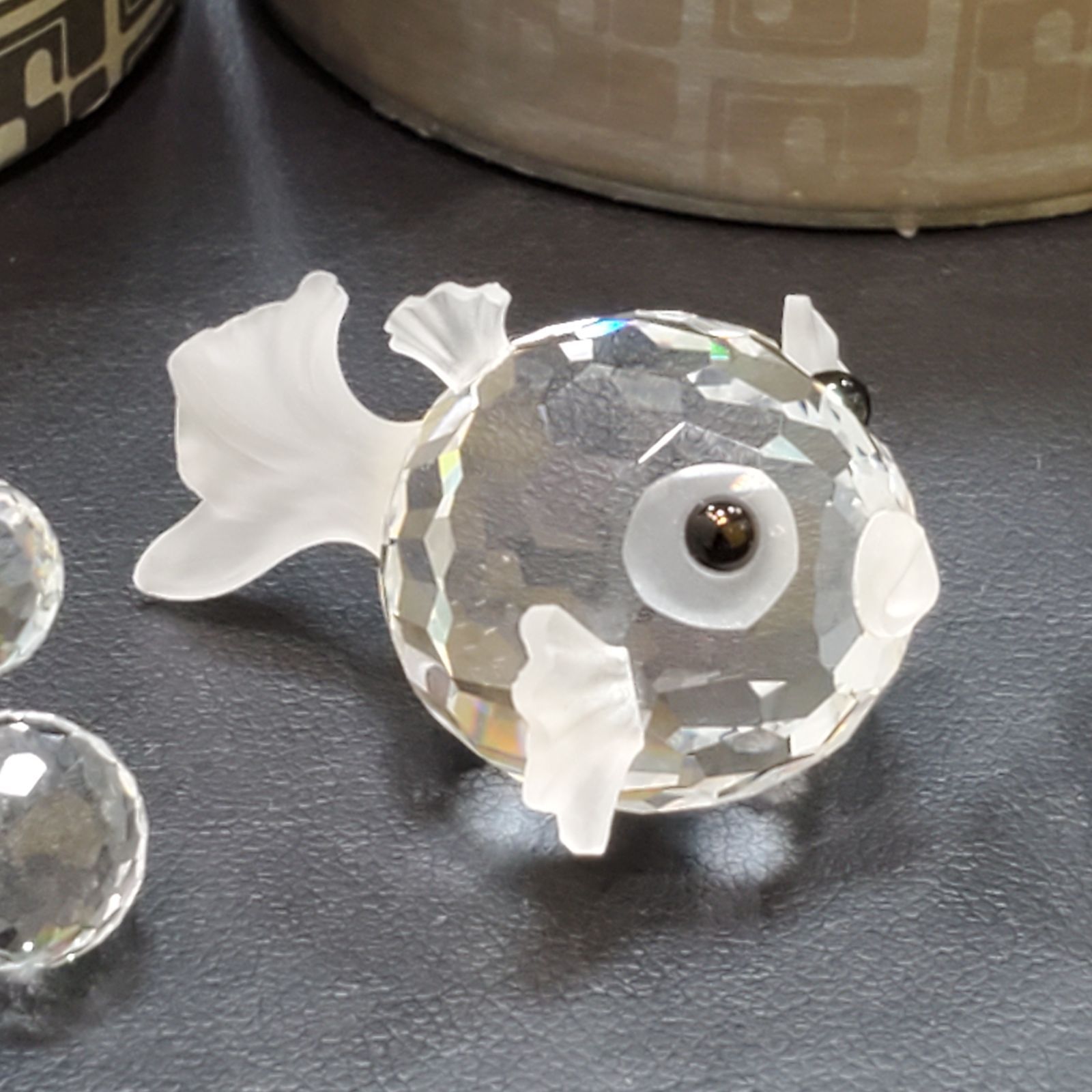 EL6】SWAROVSKI スワロフスキー 旧刻印 クリスタル 置物 クマ 金魚