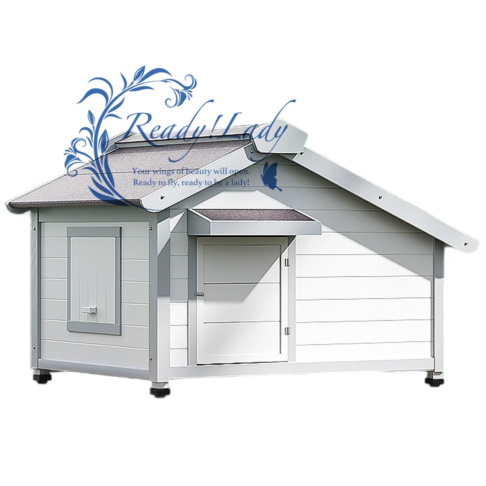 犬小屋 屋外 犬 猫 ケージ キャビンスタイル ペットシェルター ペットハウス 取り外し な底部 窓 足カバー付き