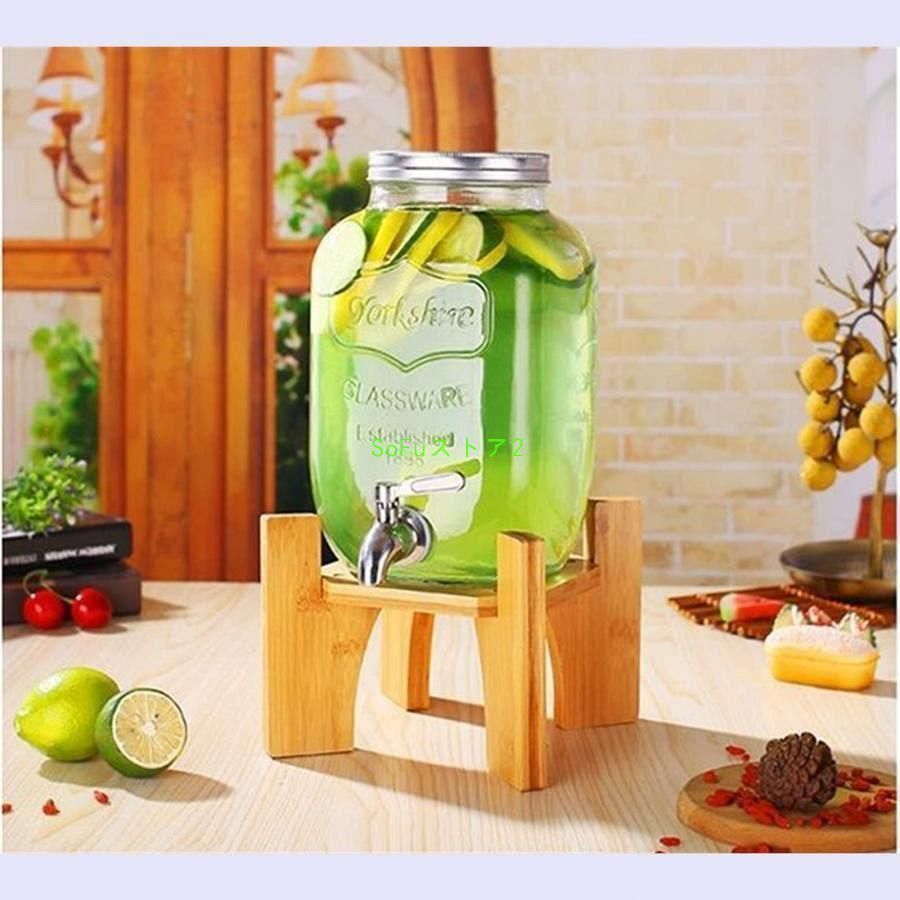 ドリンクサーバー ガラス ジャグ 大容量 保存容器 蛇口付き 密閉 飲料ディスペンサー 貯蔵タンク ガラス保存ボトル 梅酒 ジュース ビール プ -  メルカリ