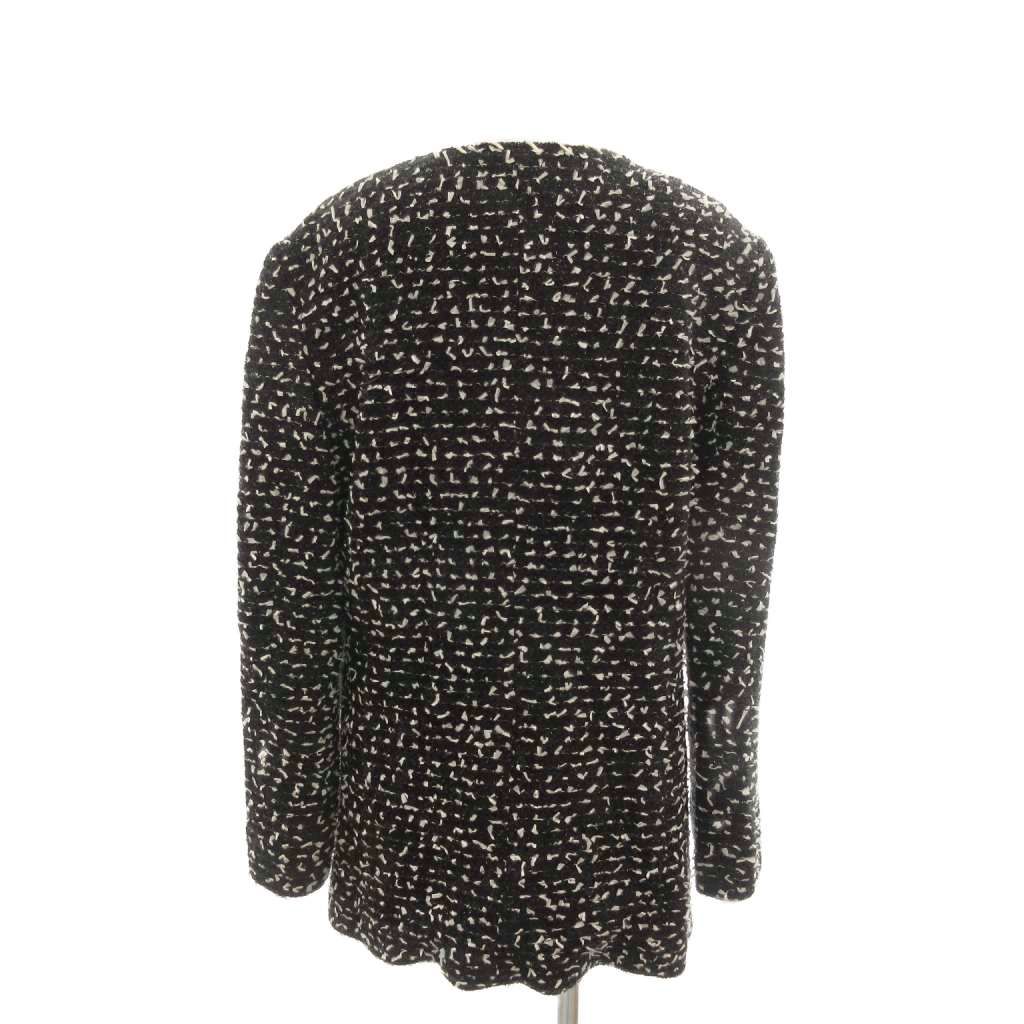 森英恵　ツイードジャケット ハナエモリ HANAE MORI ツイードジャケット ノーカラー ラメ L 黒