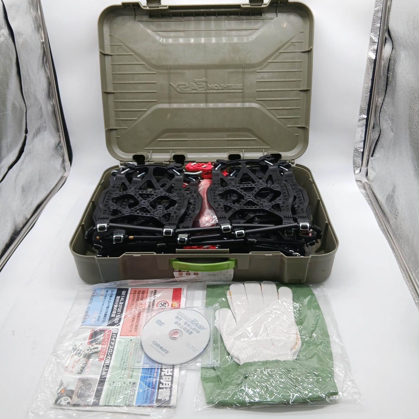 No 4744 カーメイト 簡単装着 日本製 JASAA認定 非金属 タイヤチェーン バイアスロン クイックイージー QE 3 L 適合 165 55 R 15 155 13 ブラック