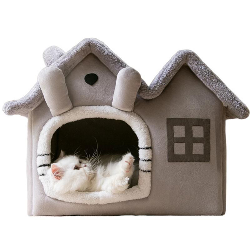 ペットハウス ドッグハウス キャットハウス 犬小屋 猫ハウス ドーム型 冬 暖かい ふわふわ 柔らかい かわいい 折りたたみ 室内用 滑り止め ファスナー
