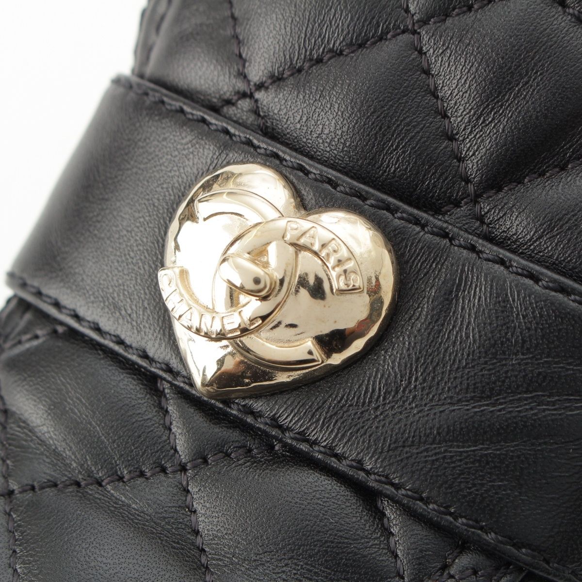 シャネル レザー マトラッセ ハート ココマーク ローファー シューズ