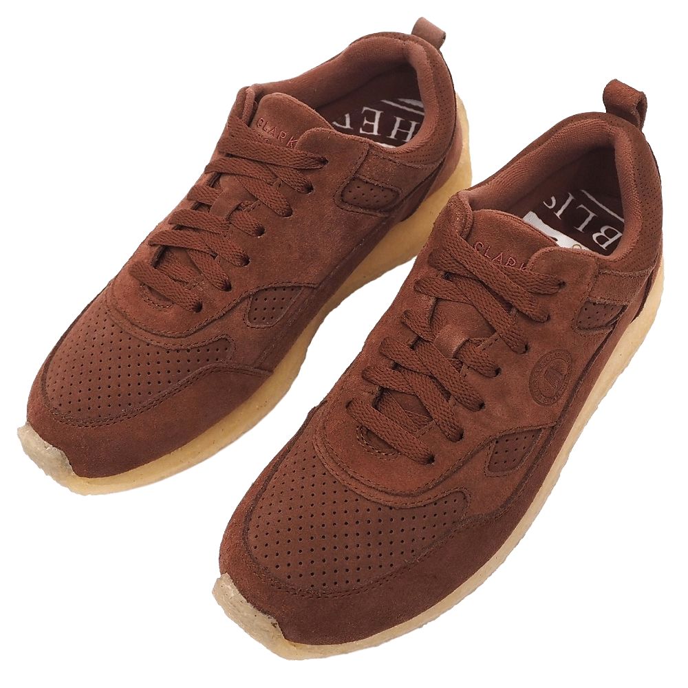 CLARKS Lockhill スエードレザー スニーカー サイズ UK 7 5 バーガンディ シューズ クラークス メンズ L 06345 LAN 05