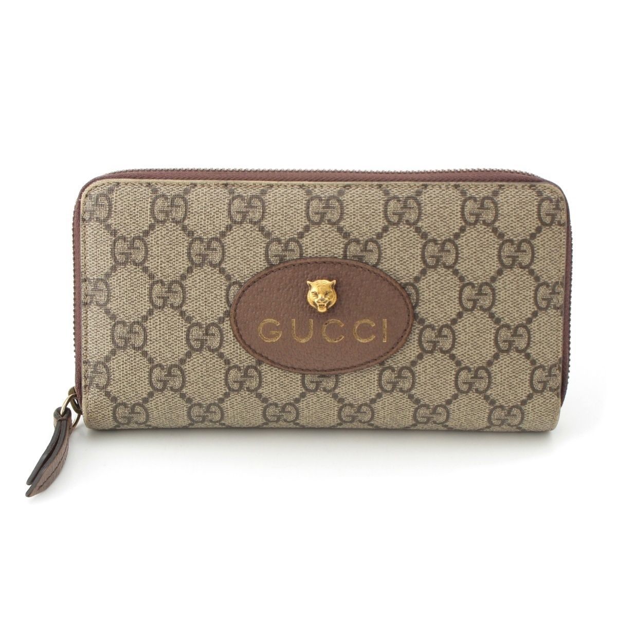 美品 グッチ ネオヴィンテージ タイガーヘッド 長財布 GGスプリーム ベージュ GUCCI グッチ GGスプリーム タイガーヘッド ネオヴィンテージ 473953
