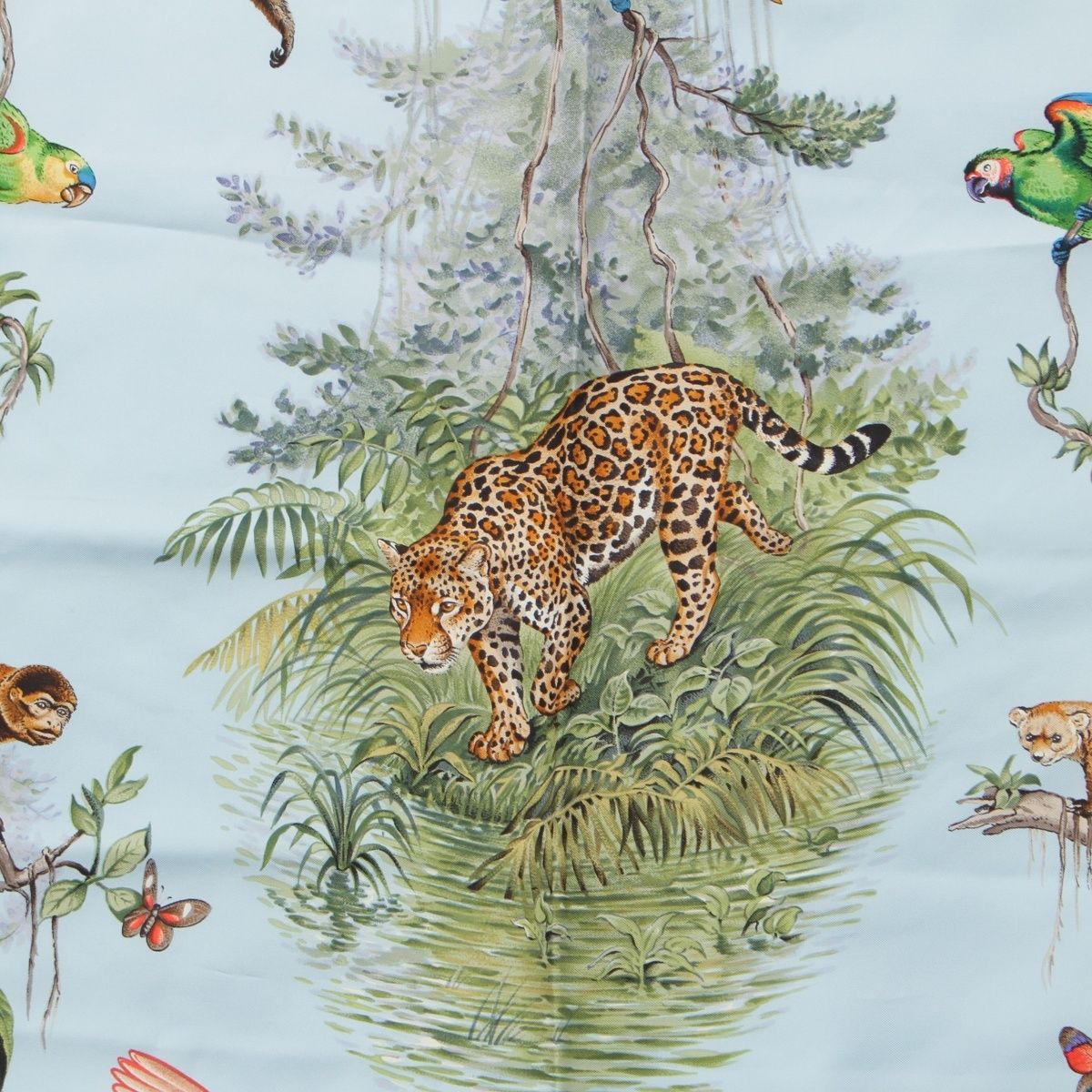 エルメス カレ90 EQUATEUR 赤道直下 シルク スカーフ ブルー【中古