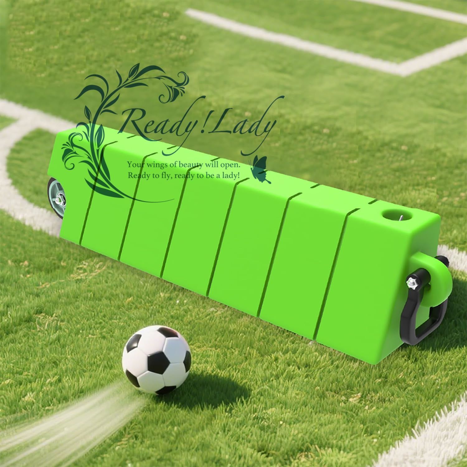 サッカーウォールキックリバウンダーボード ボレーとグラウンドパスに2つの角度 水を入れ 車輪付き 108 25 30 cm