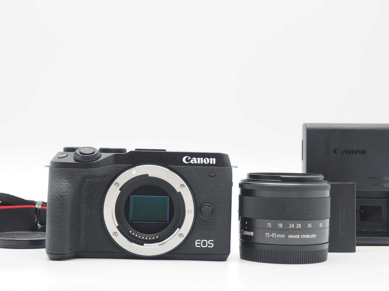 キャノン Canon EOS M6 Mark II 4K 15-45mm Lens Digital Camera Black