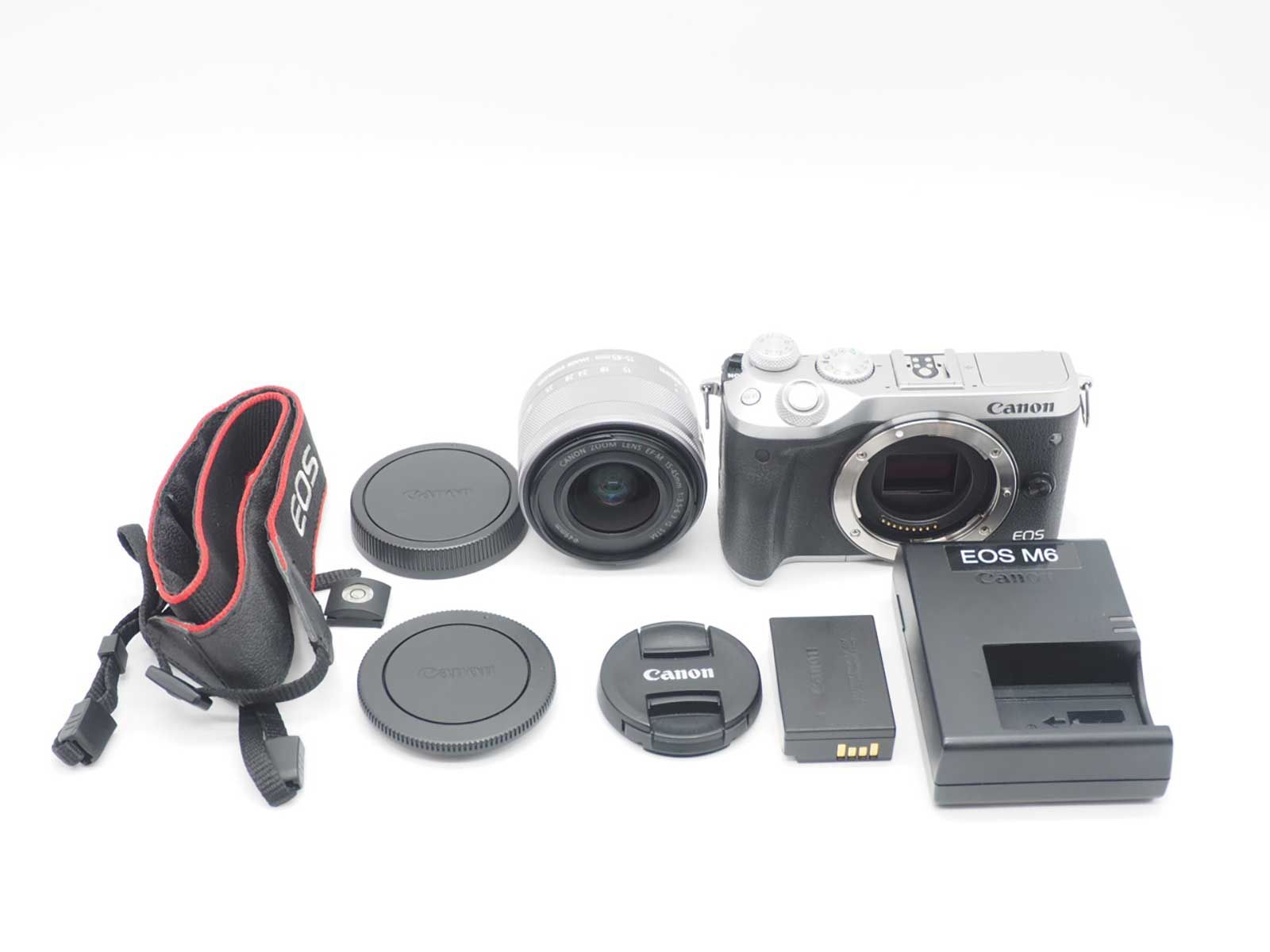 キャノン Canon EOS M 6 24 2 MP 15 45 mm Lens Digital Camera Silver Z 5784 A