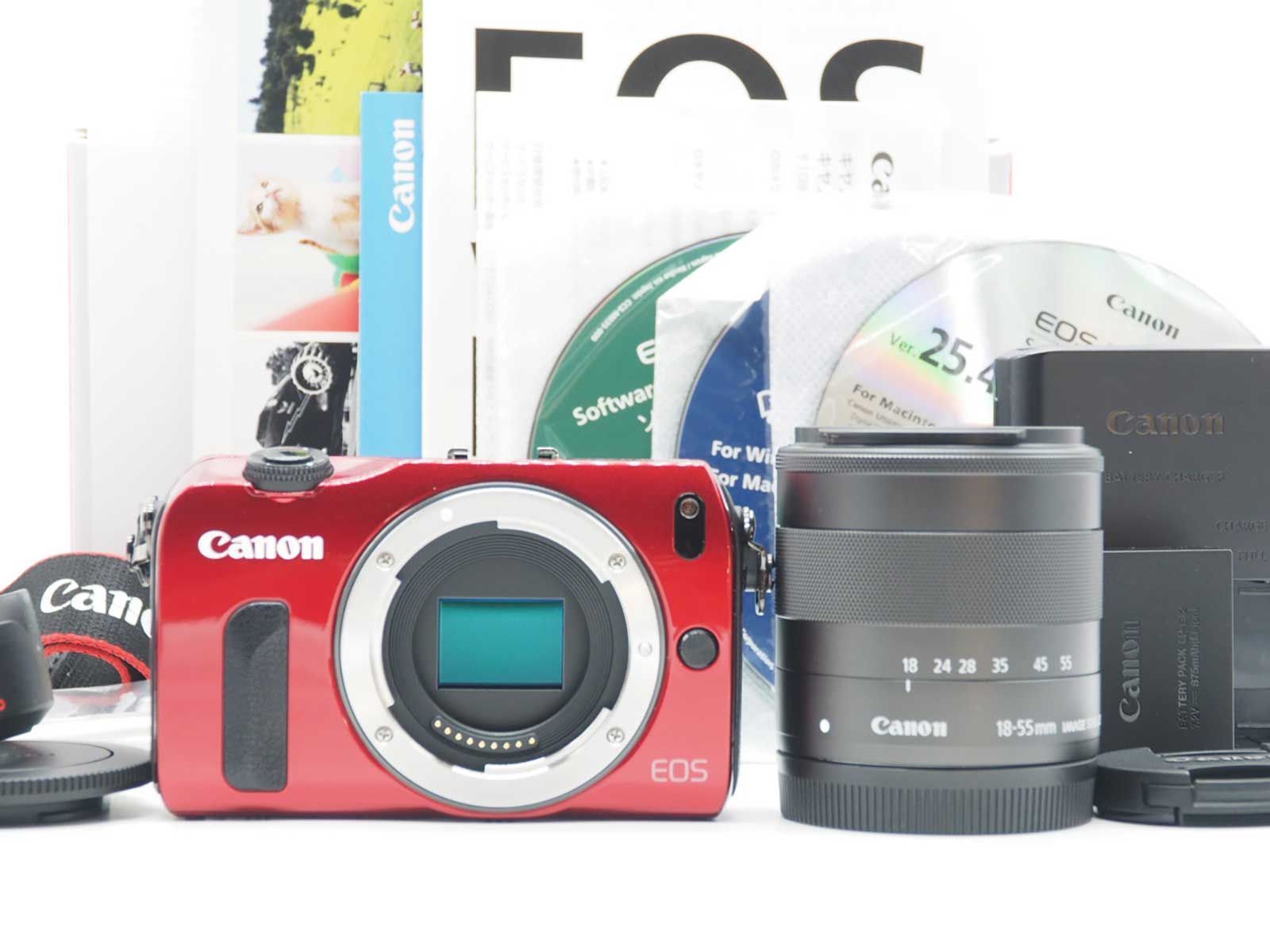 キャノン Canon EOS M Mirrorless Digital Camera Red 18 55 mm Lens 元箱 Z 5787 A