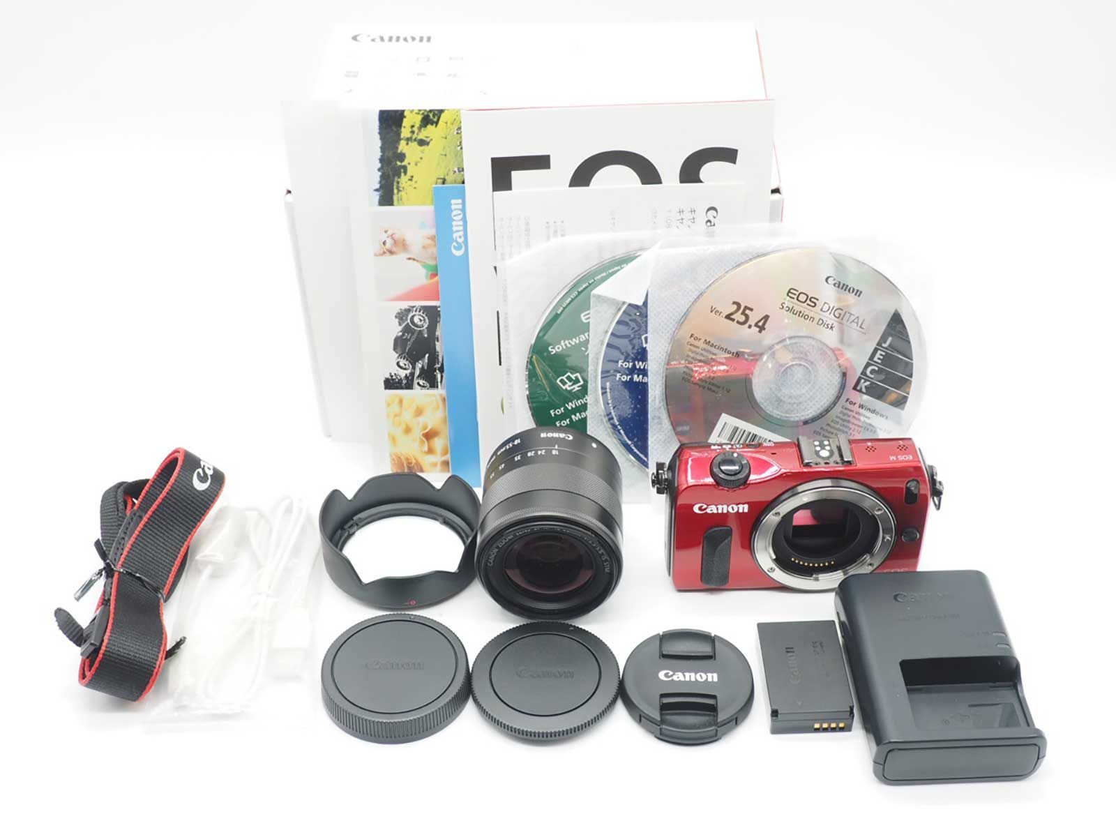 キャノン Canon EOS M Mirrorless Digital Camera Red 18 55 mm Lens 元箱 Z 5787 A
