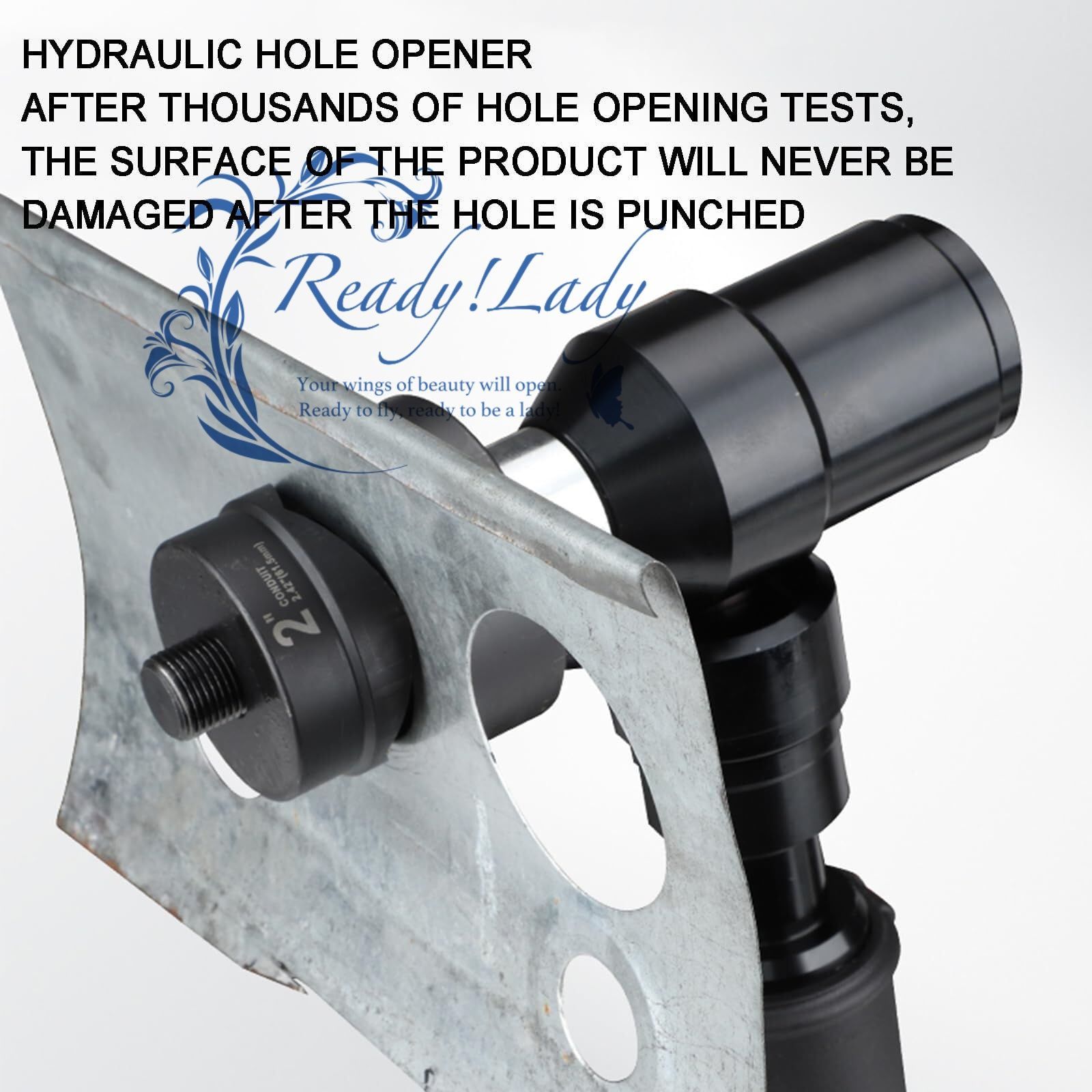 電動油圧式穴あけパンチ 80 KNポータブル金属穴あけ機 6つのダイ付き 22 mm充電式パンチングマシン プラスチックケース付き