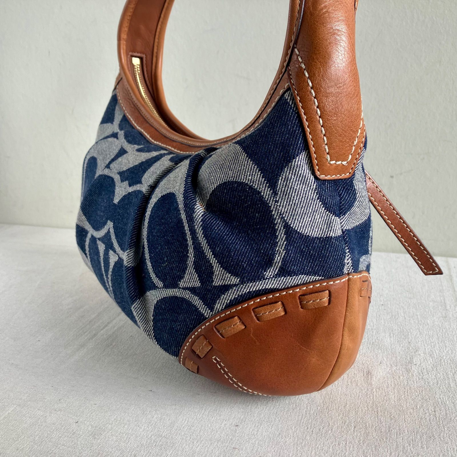 バッグ Vintage Coach Hobo Ergo Blue Rare y2k Rare Coach Vintage Ergo Blue Denim Leather Hobo Bag Demi Pouch y2k