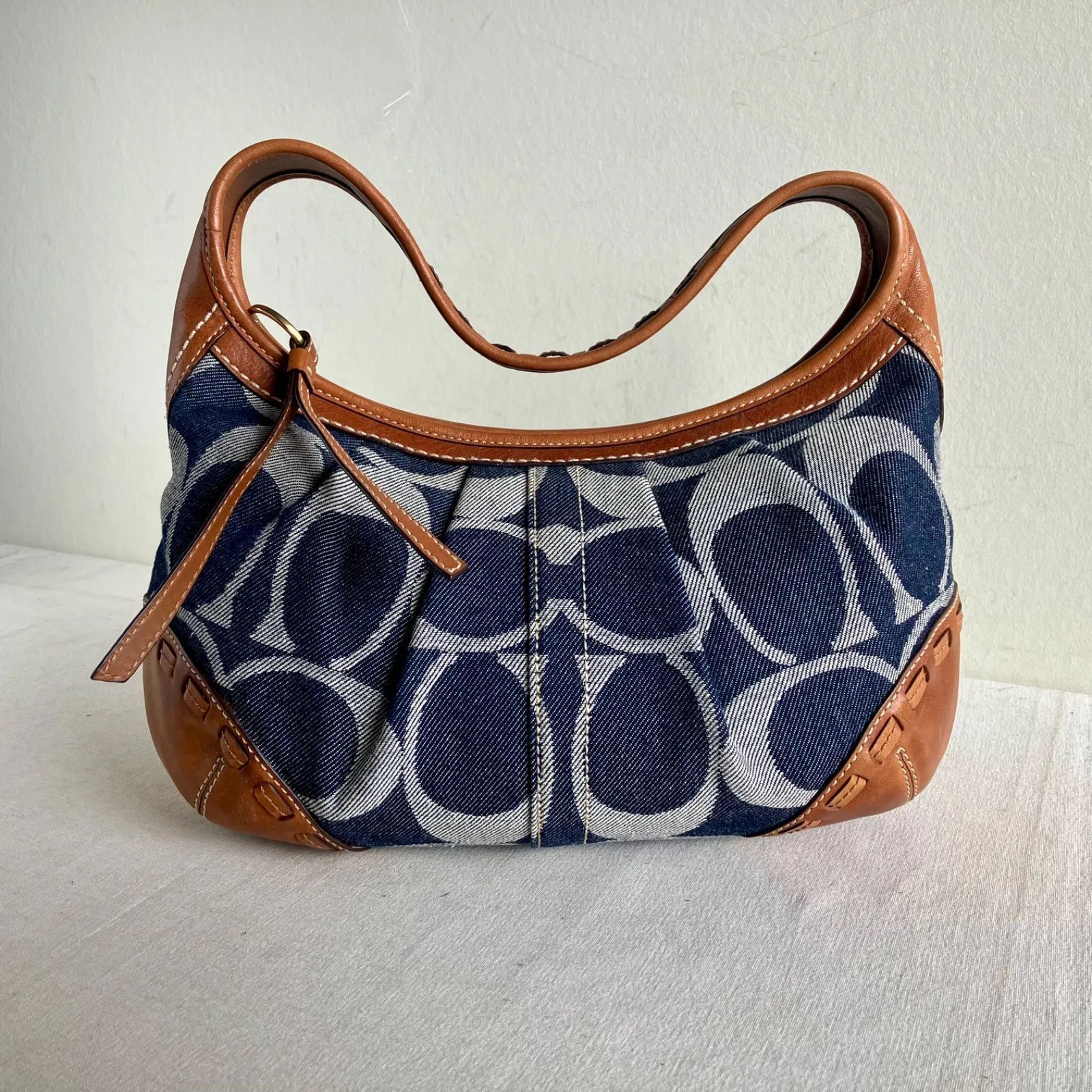 バッグ Vintage Coach Hobo Ergo Blue Rare y2k Rare Coach Vintage Ergo Blue Denim Leather Hobo Bag Demi Pouch y2k