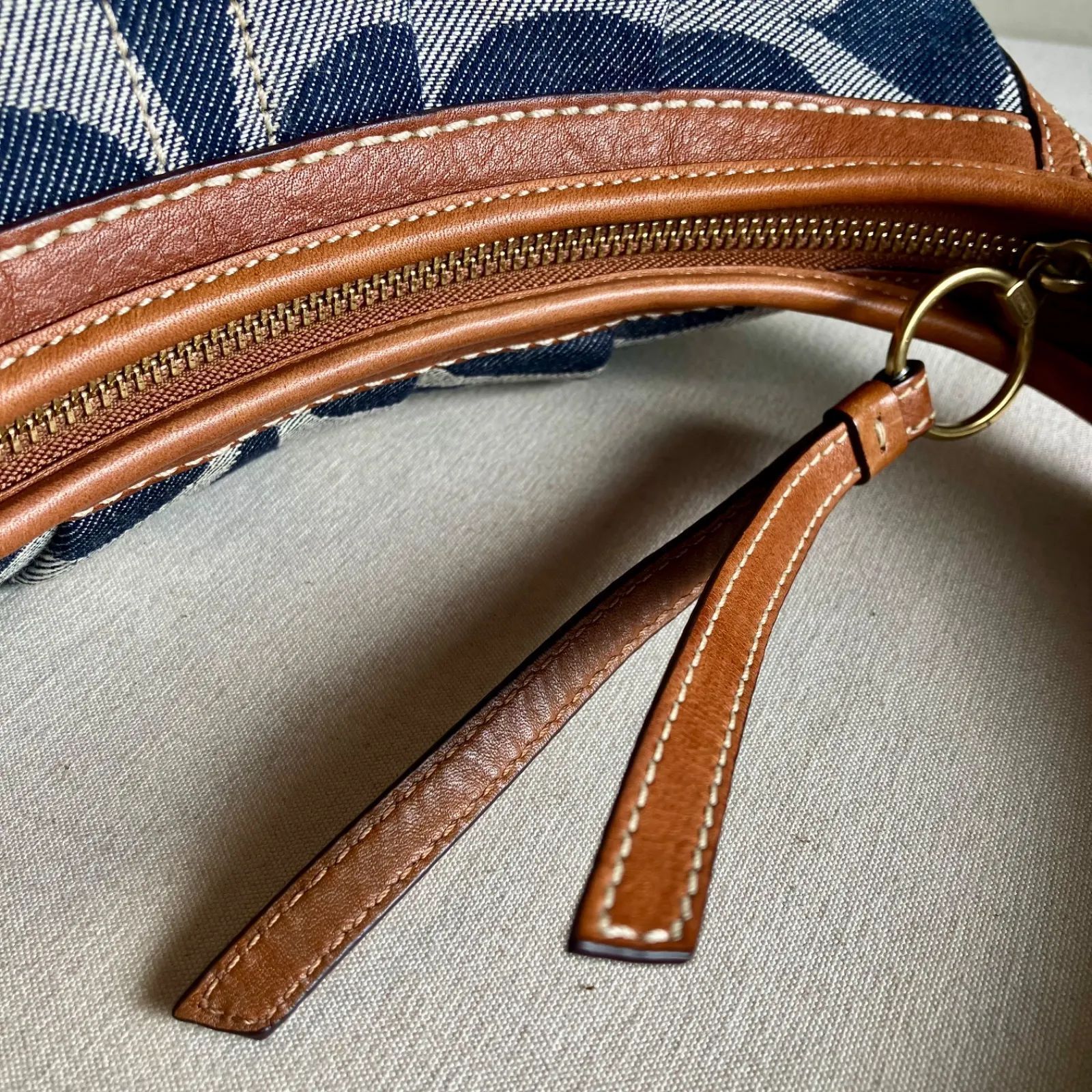 バッグ Vintage Coach Hobo Ergo Blue Rare y2k Rare Coach Vintage Ergo Blue Denim Leather Hobo Bag Demi Pouch y2k