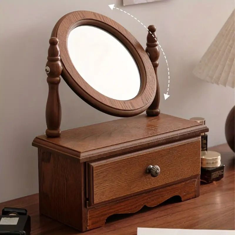 【本物オーク】ビンテージ　木製ドレッサー　鏡台　Dresser たのメル便 本物オーク】ビンテージ 木製ドレッサー 鏡台 Dresser たのメル便 本物