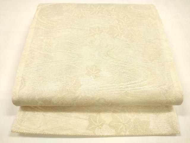 平和屋着物＊夏物　六通柄袋帯　流水文　銀糸　正絹　逸品　DABA0080cm 平和屋着物＊夏物 六通柄袋帯 竜田川 金銀糸 正絹 逸品 DABA0268cm