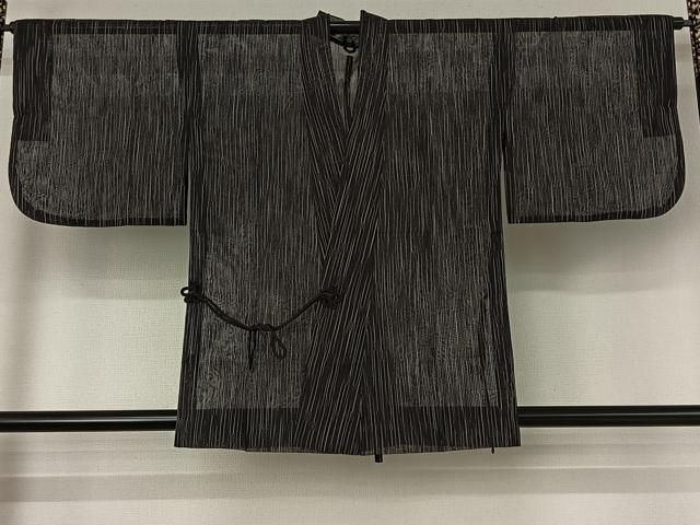 平和屋着物▽道中着 スリーシーズン 春夏秋 塵除け 紗 縞 正絹 jh