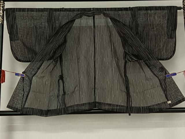 平和屋着物▽道中着 スリーシーズン 春夏秋 塵除け 紗 縞 正絹 jh