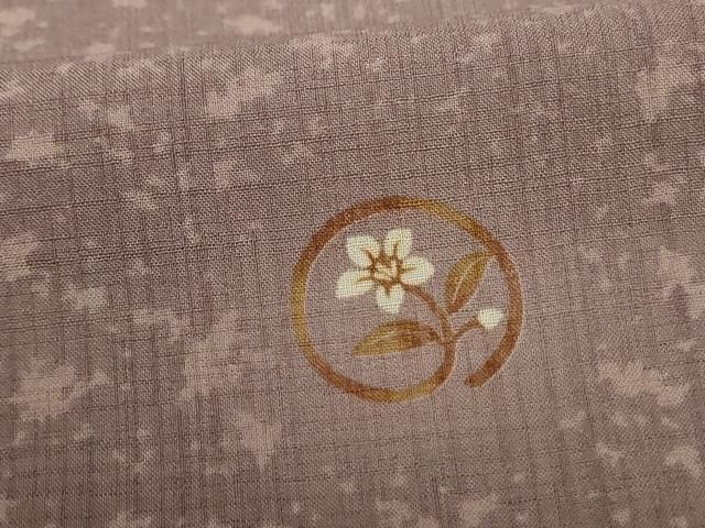  平和屋着物＊夏物 小紋 紗 草花丸文 洗える着物 jd 小紋 着物