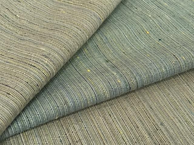 平和屋着物▽紅花紬 米沢 単衣 よねざわ新田忘れじの峰 縞 証紙付き 正絹 jh