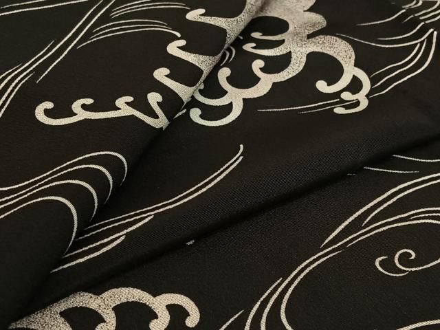 平和屋着物▽男性 小紋 単衣 立波文 洗える着物 jh