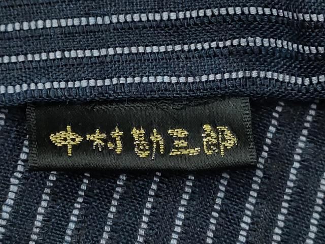 平和屋着物＊夏物 男性 中村勘三郎 小千谷ちぢみ 縞 麻 逸品 未使用