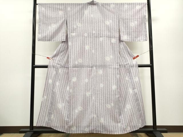 平和屋着物＊夏物 小紋 絽 蛍暈し 枝花文 たたき染め 洗える着物 未