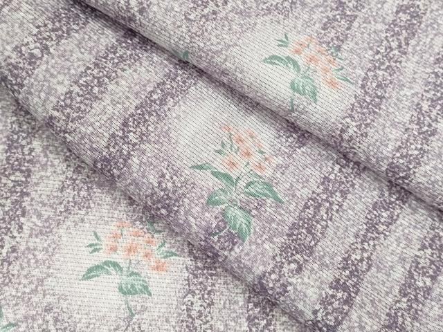 平和屋着物＊夏物 小紋 絽 蛍暈し 枝花文 たたき染め 洗える着物 ♥ ze