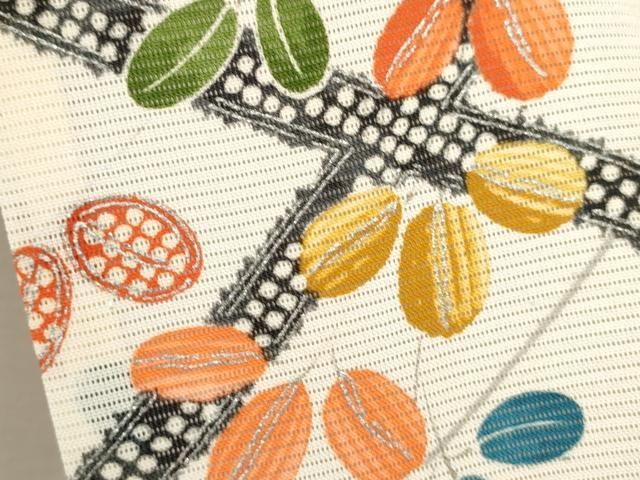  平和屋着物＊夏物 小紋 絽 網目萩文 銀彩 正絹 ♥ ze 小紋 着物