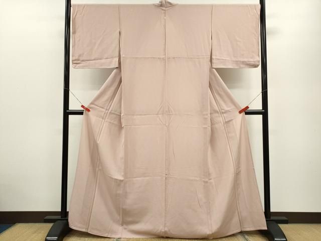 平和屋着物＊夏物 色無地 薄柿色 正絹 ♥ ze