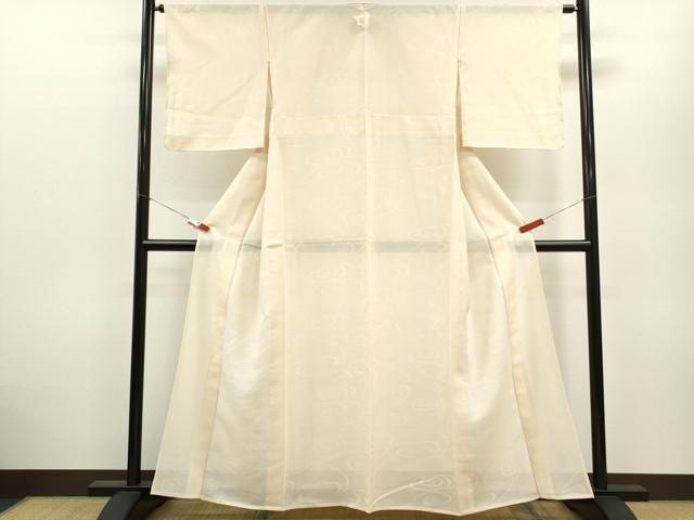 平和屋着物＊夏物 色無地 流水紋絽 肌色 正絹 ♥ ze