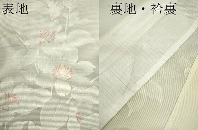  平和屋着物＊夏物 小紋 絽 枝花文 暈し染め 正絹 ze 小紋 着物