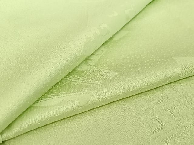 平和屋着物▽上質な色無地 単衣 花唐草地紋 夏虫色 正絹 jh