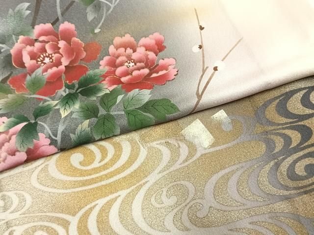 枝花文 暈し染め