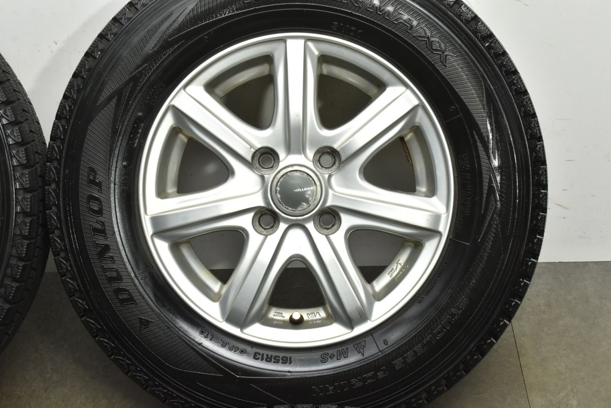  バリ溝 ミルアス 13 in 5 J 35 PCD 100 ダンロップ ウィンターマックス SV 01 165 R LT プロボックス タウンエース サクシード NV 150 AD 13インチ タイヤ ホイールセット
