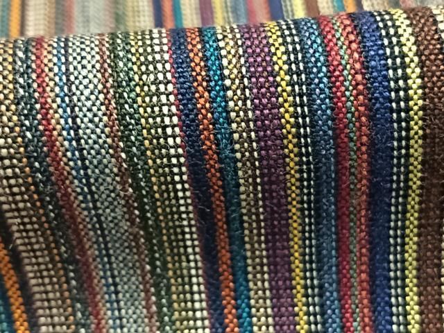  平和屋着物▽上質な紬 単衣 縞 正絹 fy 紬 着物