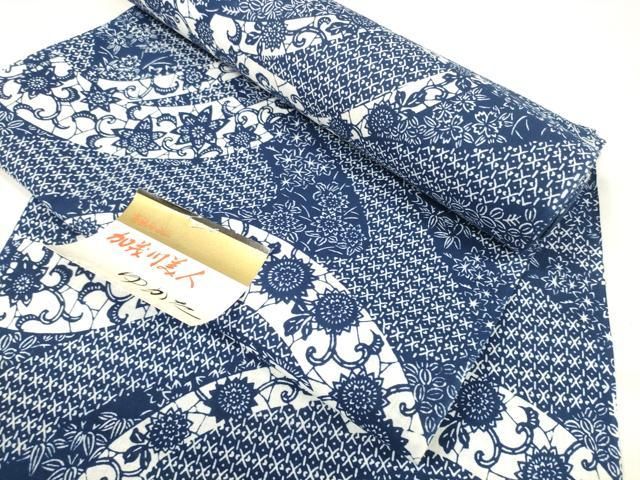 平和屋着物＊夏物 浴衣 反物 着尺 花唐草文 綿 ♥ zzz