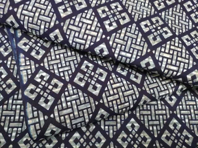  平和屋着物＊夏物 浴衣 反物 着尺 菱 綿 ♥ zzz 浴衣反物 浴衣