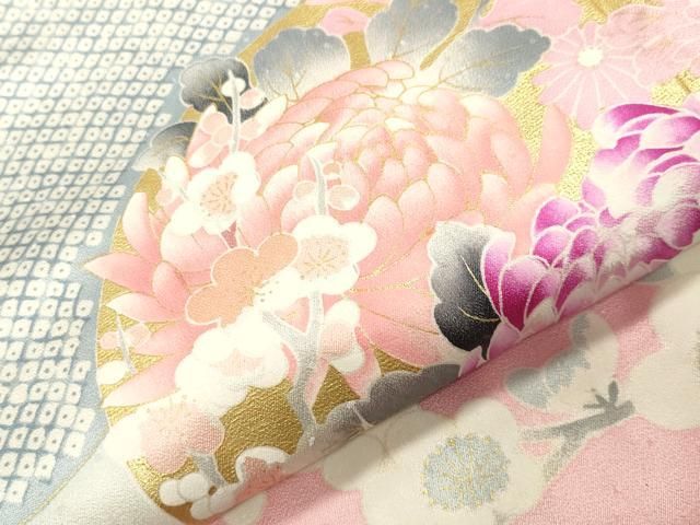  平和屋着物●豪華振袖 駒刺繍 花丸文 金彩 正絹 gh 振袖 着物