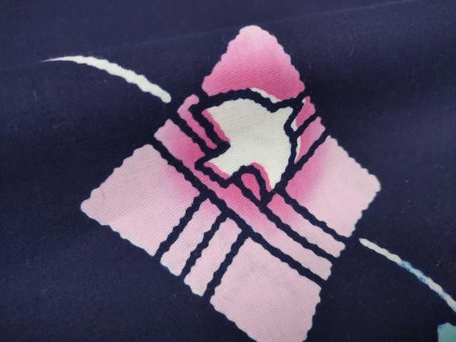  平和屋着物＊夏物 浴衣 反物 着尺 色紙飛鳥文 高島屋扱い 綿 ♥ zzz 浴衣反物 浴衣