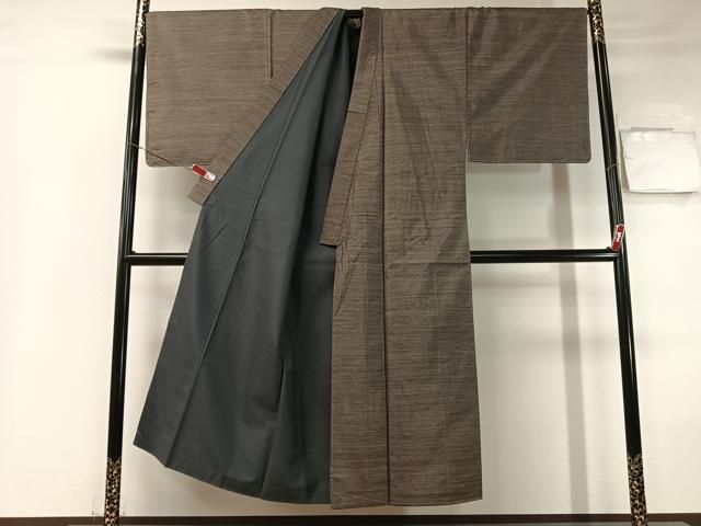 平和屋着物□極上 男性 本場大島紬 アンサンブル キングサイズ 絣文様