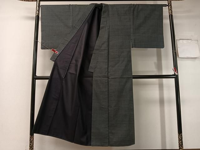 平和屋着物●男性 本場大島紬 アンサンブル 長襦袢セット 7マルキ 反端付き 正絹 vp