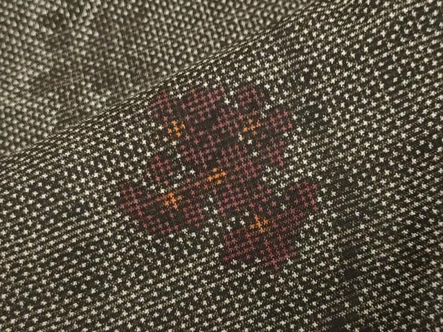  平和屋着物●本場大島紬 7マルキ 枝花文 正絹 ♥ gh 紬 着物