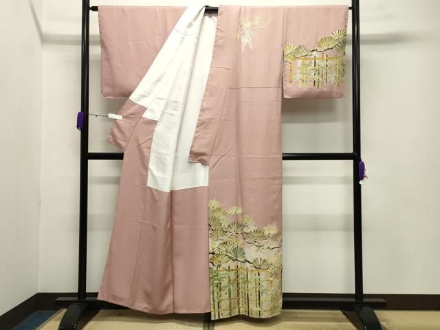 平和屋着物●訪問着 松笹花文 暈し染め 正絹 gh