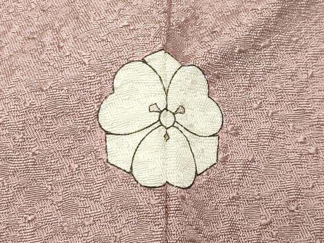  平和屋着物●上質な色無地 紋意匠 作家物 鴇鼠色 正絹 ♥ gh 色無地 着物