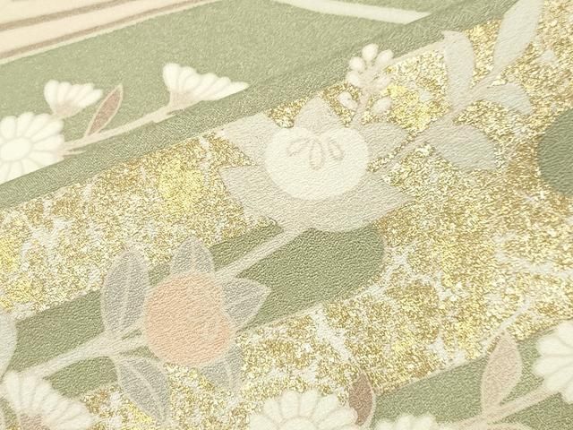 平和屋着物●上質な小紋　箔散らし文様　正絹　逸品　AABC9202ck 平和屋着物○訪問着 駒刺繍 扇面花文 金彩 正絹 逸品 CABB0068gh